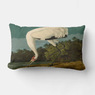 Coussin Rectangle Grue blanche Audubon Peinture d'oiseaux