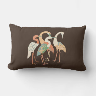 Coussin Rectangle Grues d'art pop couleur neutre