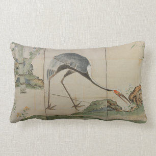 Coussin Rectangle Grues, pins, et bambou