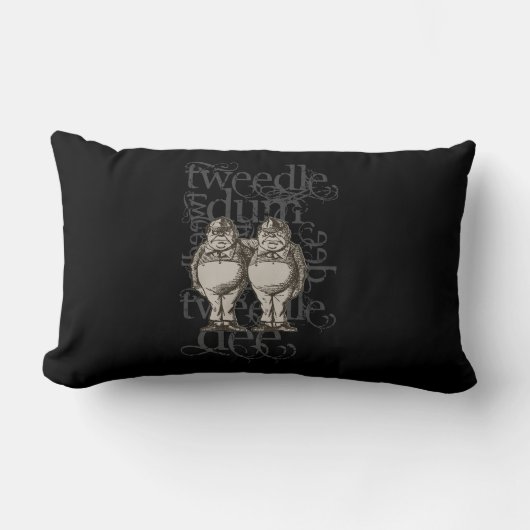 Coussin Rectangle Grunge de Tweedledum et de Tweedledee (figure (Recto)