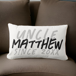 Coussin Rectangle Grunge noir et blanc moderne pour l'oncle Cool