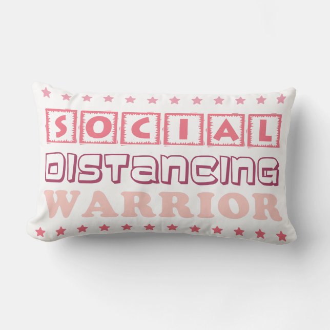 COUSSIN RECTANGLE GUERRIER DE DISTANÇAGE SOCIAL (Recto)