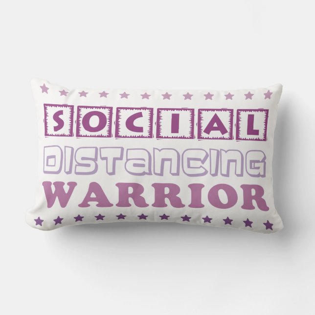 COUSSIN RECTANGLE GUERRIER DE DISTANÇAGE SOCIAL (Recto)