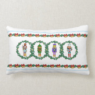 Coussin Rectangle Guirlande de Noël avec le soldat de jouet de