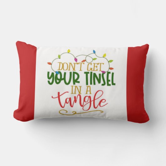 Coussin Rectangle “Guirlandes emmêlées” Noël (Recto)