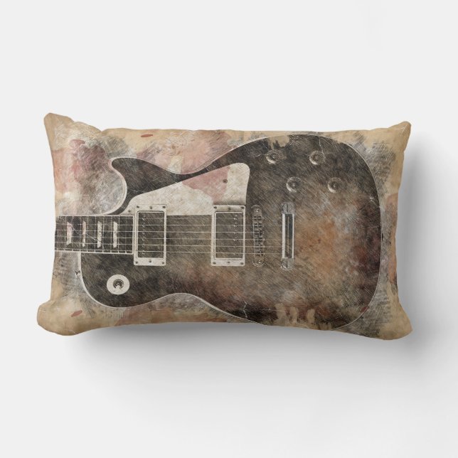 Coussin Rectangle Guitare vintage (Recto)