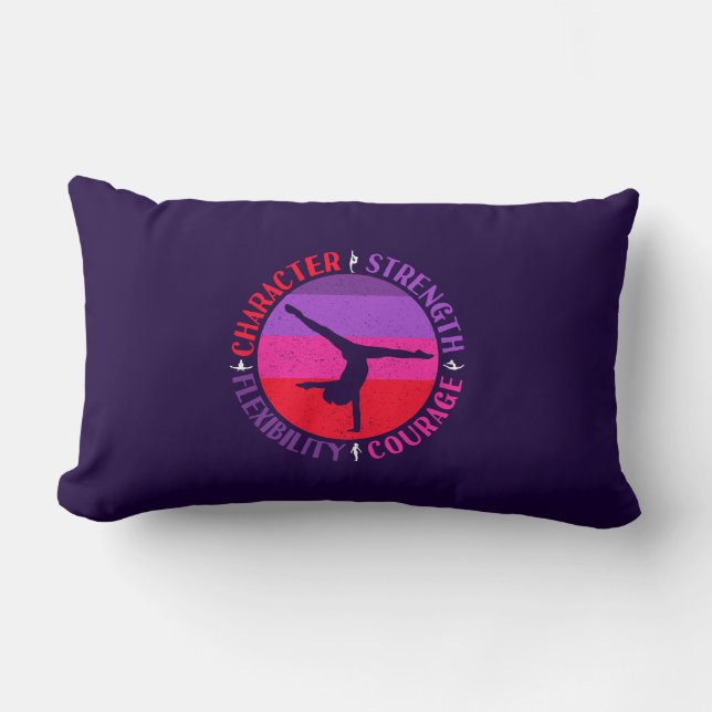 Coussin Rectangle Gymnastique Féminine Caractère Force Courage (Recto)