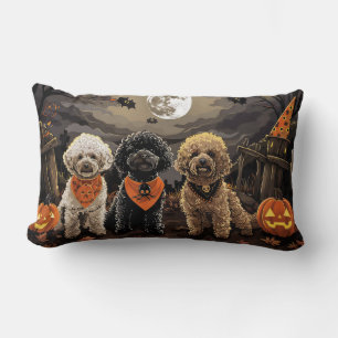Coussin Rectangle Halloween caniche Éffrayant