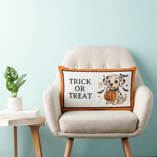 Coussin Rectangle Halloween Chien Dalmatien Trick ou traitement (Chaise)