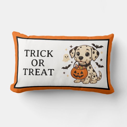 Coussin Rectangle Halloween Chien Dalmatien Trick ou traitement (Recto)