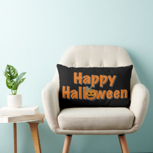 Coussin Rectangle Halloween   éffrayant jack-o-lanterne