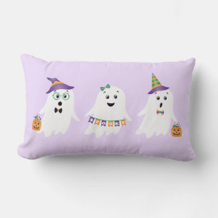 Coussin Rectangle Halloween Fantômes Tricoter Ou Traiter