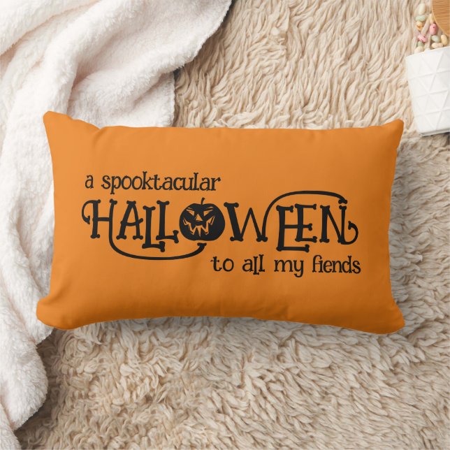 Coussin Rectangle Halloween Orange Spooktaculaire Jack-o-Lantern (Couverture)