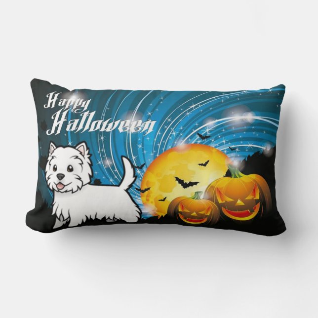 Coussin Rectangle Halloween West Highland Terrier (Recto)