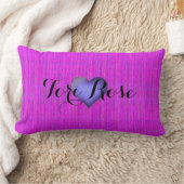 Coussin Rectangle HAMbyWG - Jeu d'oreiller - Violet rose avec nom (Couverture)