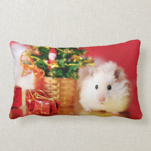 Coussin Rectangle Hamster Kokolinka avec l'arbre de Noël
