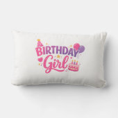 Coussin Rectangle Happy Birthday Girl Pillow Cute Party (Verso)