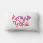 Coussin Rectangle Happy Birthday Girl Pillow Cute Party (Recto)