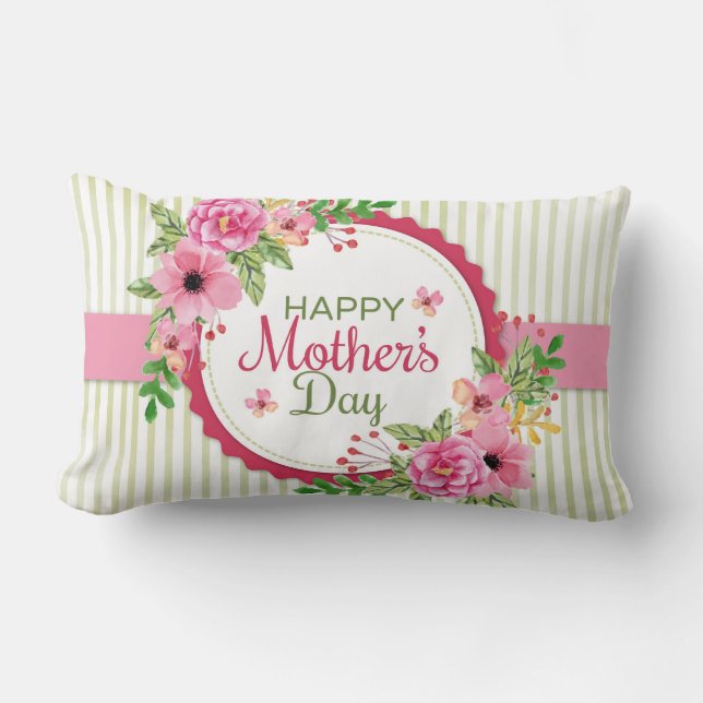 Coussin Rectangle Happy Mother's Day (Recto)