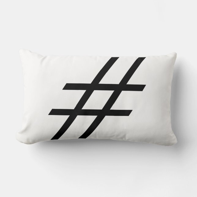 Coussin Rectangle Hashtag noir, (Recto)
