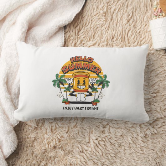 Coussin Rectangle Hello Summer Retro Mascot (Couverture)
