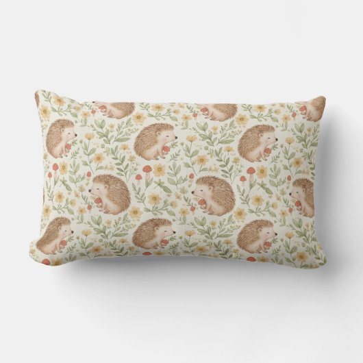 Coussin Rectangle Hérisson Cottagecore (Recto)