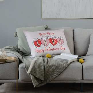 Coussin Rectangle Heureuse Sainte-Valentin, Cute Chats Avec Coeurs