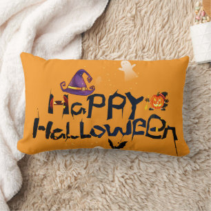 COUSSIN RECTANGLE HEUREUX HALLOWEEN