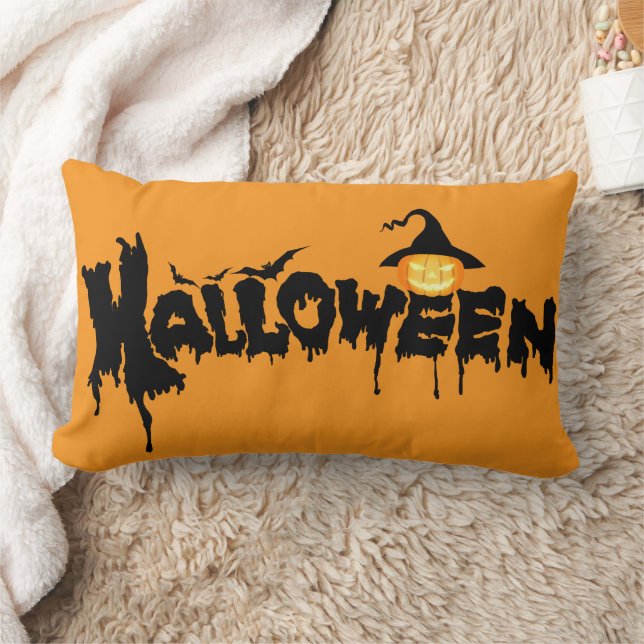 COUSSIN RECTANGLE HEUREUX HALLOWEEN (Couverture)