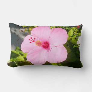 Coussin Rectangle Hibiscus rose Fleur tropicale