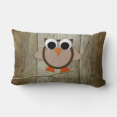 Coussin Rectangle Hibou lunatique et bois (Verso)