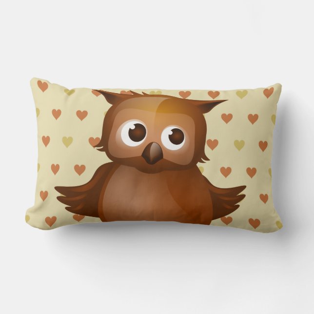 Coussin Rectangle Hibou mignon (Recto)