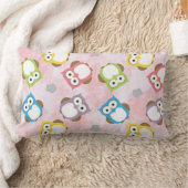 Coussin Rectangle Hiboux Colorés Choisis Carré ou (Couverture)