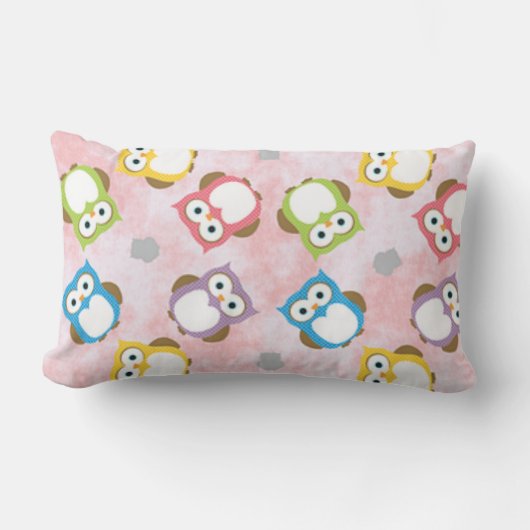 Coussin Rectangle Hiboux Colorés Choisis Carré ou (Recto)