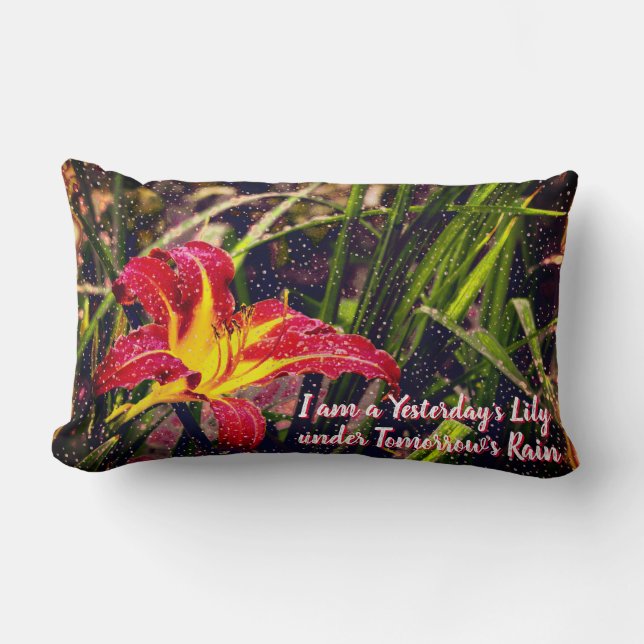 Coussin Rectangle Hier Lily dans demain pluie (Recto)