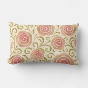 Coussin Rectangle Histoire de conte de fées rose et or Roses de prin