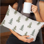 Coussin Rectangle Hiver branché | Motif d'arbre de Noël<br><div class="desc">Hiver branché | Motif d'arbre de Noël</div>