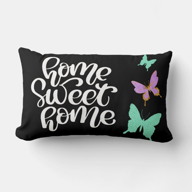 Coussin Rectangle Home Sweet Home Papillon (Recto)