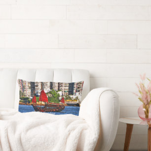 Coussin Rectangle Hong Kong Sampan La Perle de l'Orient
