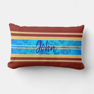 Coussin Rectangle Honu Hawiian Fake Wood Surboard