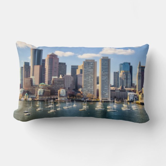 Coussin Rectangle Horizon de Boston de bord de mer (Recto)