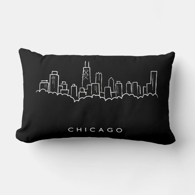 Coussin Rectangle Horizon de Chicago (Recto)