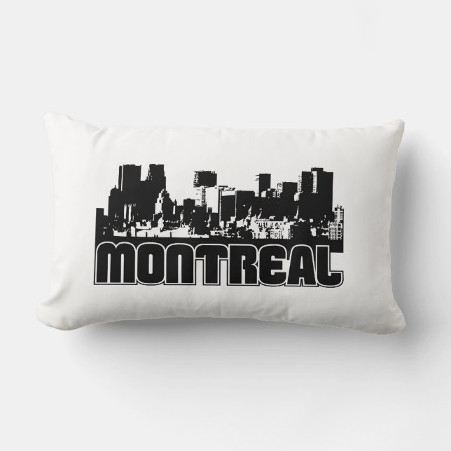 Coussin Rectangle Horizon de Montréal (Recto)