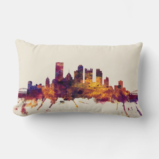 Coussin Rectangle Horizon de Pittsburgh Pennsylvanie (Recto)