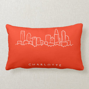 Coussin Rectangle Horizon de ville de Charlotte, la Caroline du Nord