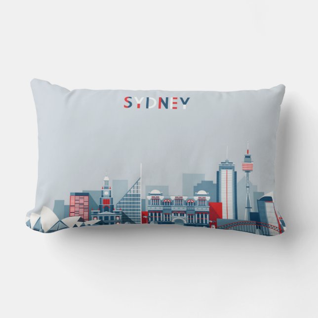 Coussin Rectangle Horizon de ville de Sydney Australie (Recto)