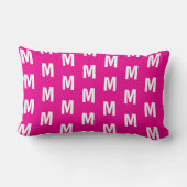 Coussin Rectangle Hot Pink Modern Personalized Name (Verso)