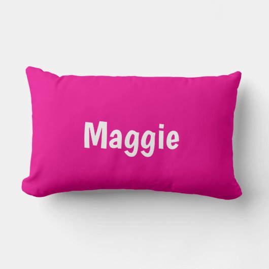 Coussin Rectangle Hot Pink Modern Personalized Name (Recto)