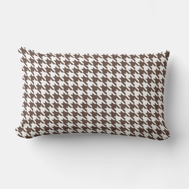Coussin Rectangle Houndstooth Brown au chocolat (Recto)