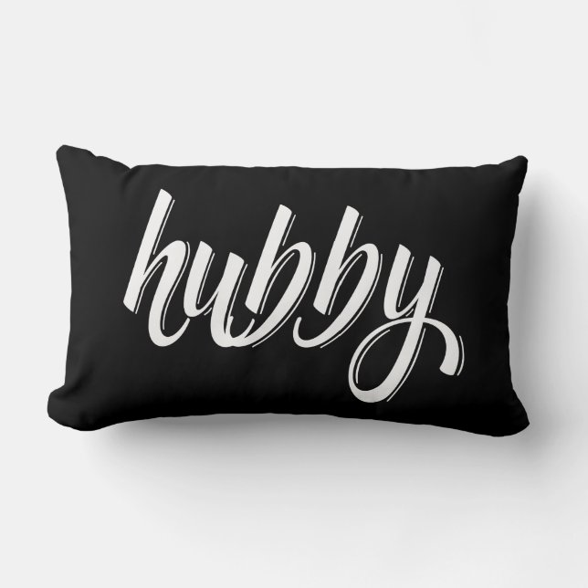 Coussin Rectangle Hubby - conception de typographie de mari mignon (Recto)